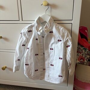 Janie and Jack Embroidered Train Button Shirt Size 3